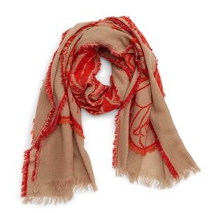 COMME des GARÇONS Rose Jacquard Wool Blend Scarf